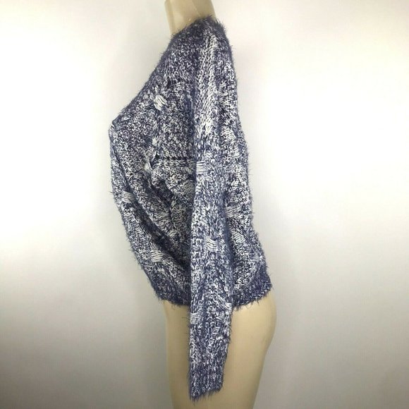 Raga Sweater Blue Eyelash Knit Shaggy Oversize - Picture 8 of 9